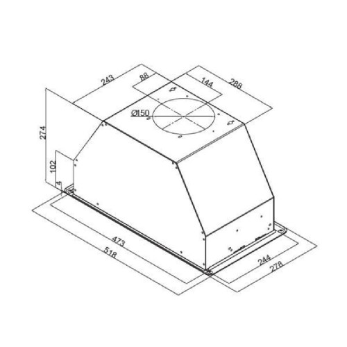 ABSORPTION MECHANISM  INCASSO 52 BL (52CM / D / BLACK / 475m³/h)